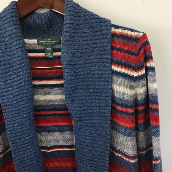 Lauren Ralph Lauren | LRL Stripe Open Cardigan | M - Picture 2 of 5